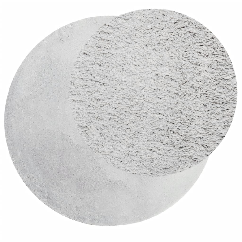 Vidaxl Teppich Huarte Kurzflor weich waschbar ø 80 cm grau