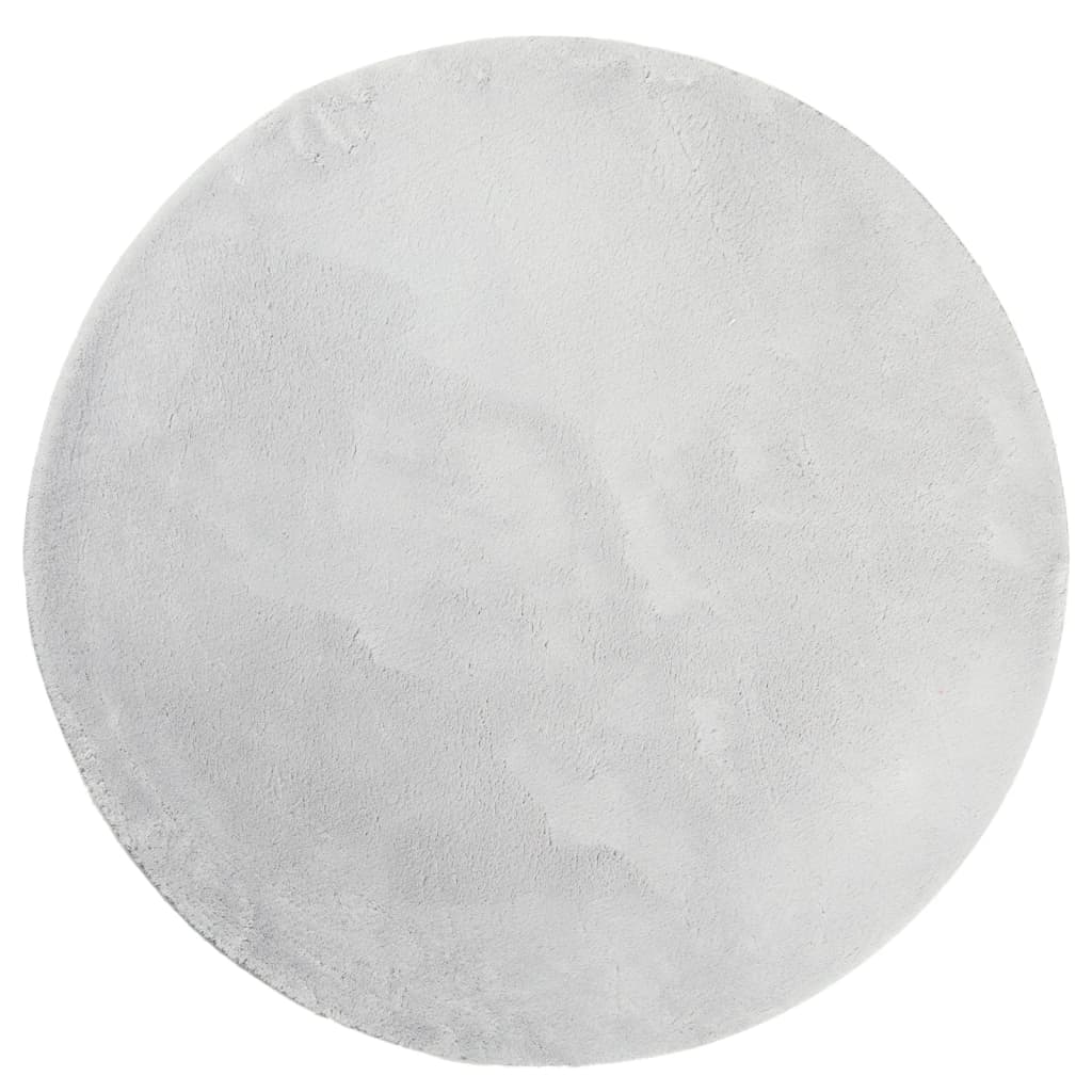 Vidaxl Teppich Huarte Kurzflor weich waschbar ø 120 cm grau
