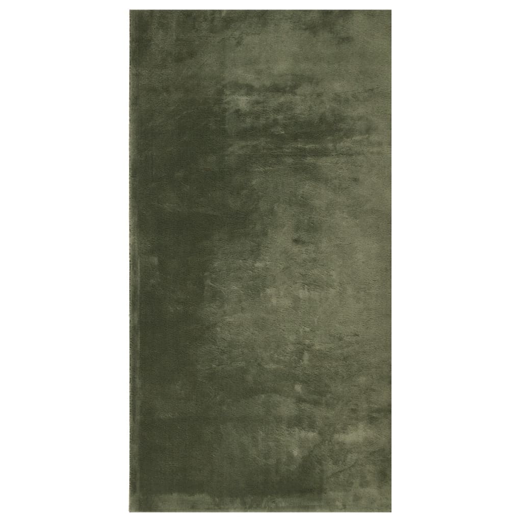 VidaXL Teppich Huarte Kurzflor weich waschbar 60x110 cm Waldgrün
