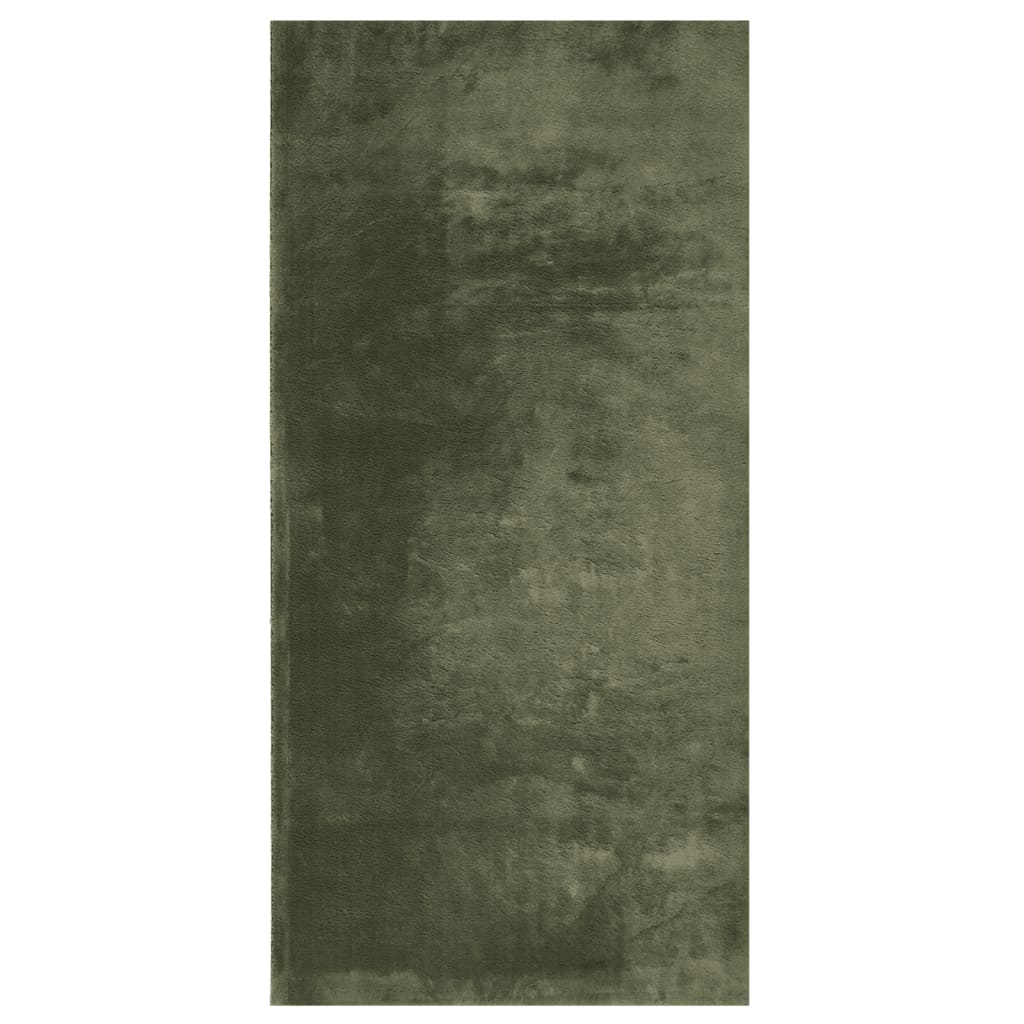 VidaXL Teppich Huarte Kurzflor weich waschbar 100x200 cm Waldgrün
