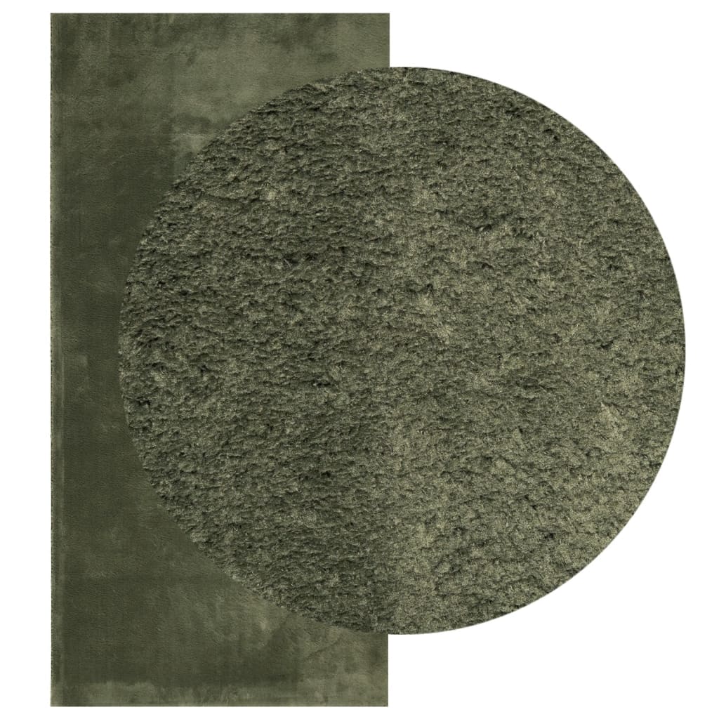 VidaXL Teppich Huarte Kurzflor weich waschbar 100x200 cm Waldgrün