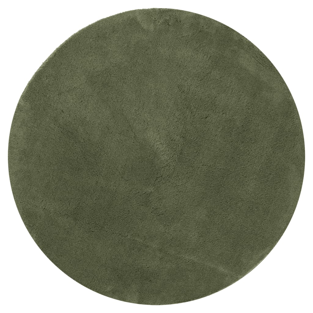 Vidaxl Teppich Huarte Kurzflor weich waschbar ø 100 cm Waldgrün