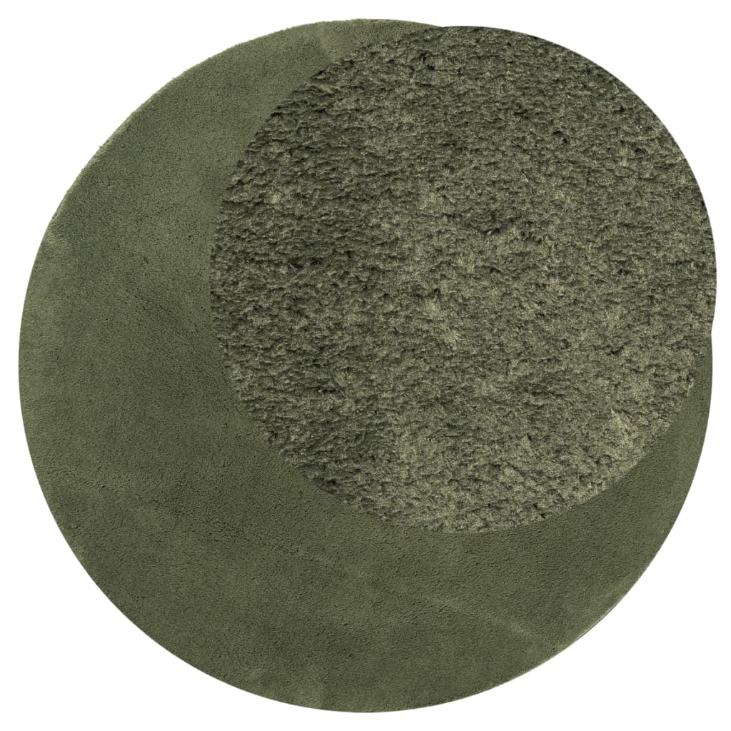 Vidaxl Teppich Huarte Kurzflor weich waschbar ø 120 cm Waldgrün
