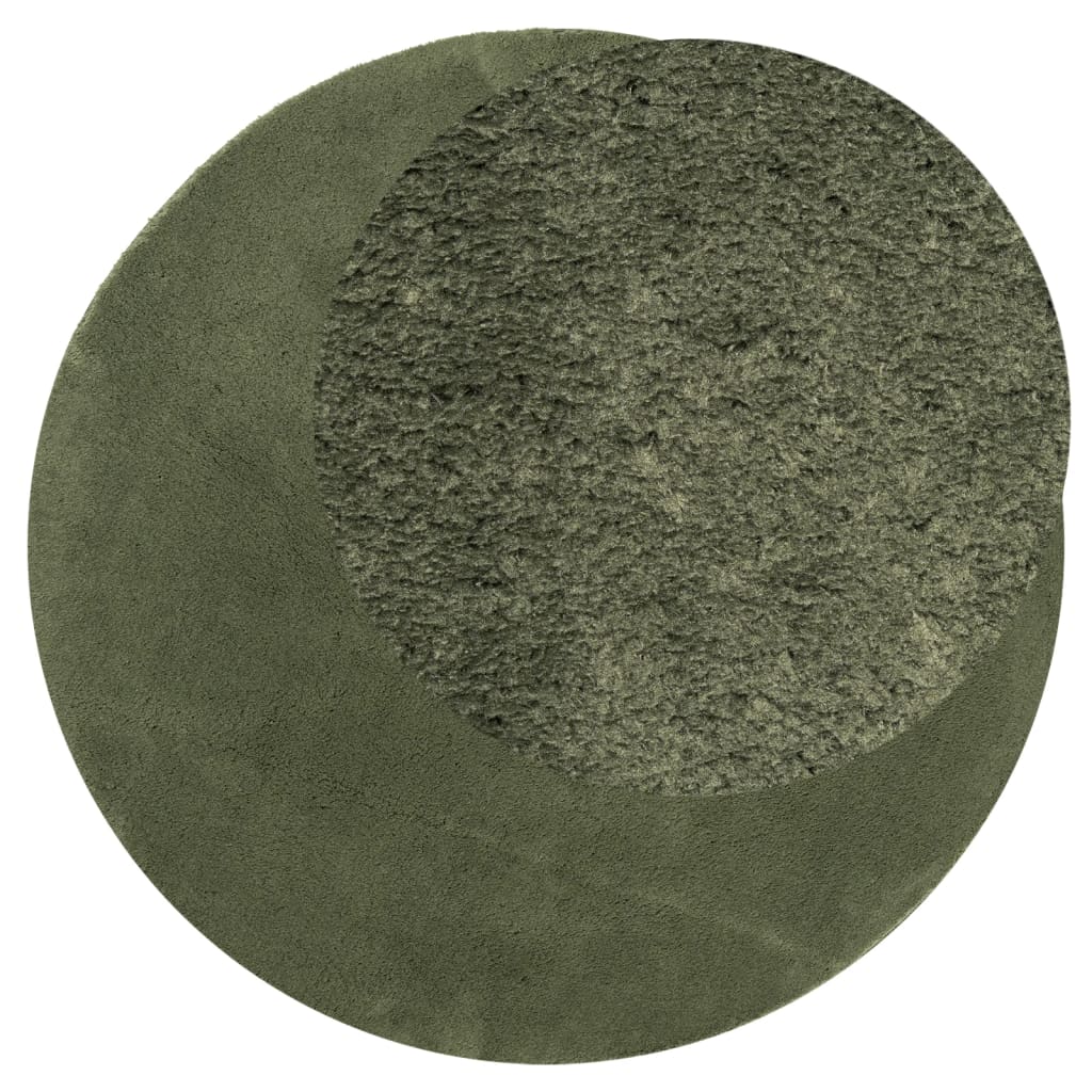 Vidaxl Teppich Huarte Kurzflor weich waschbar ø 200 cm Waldgrün