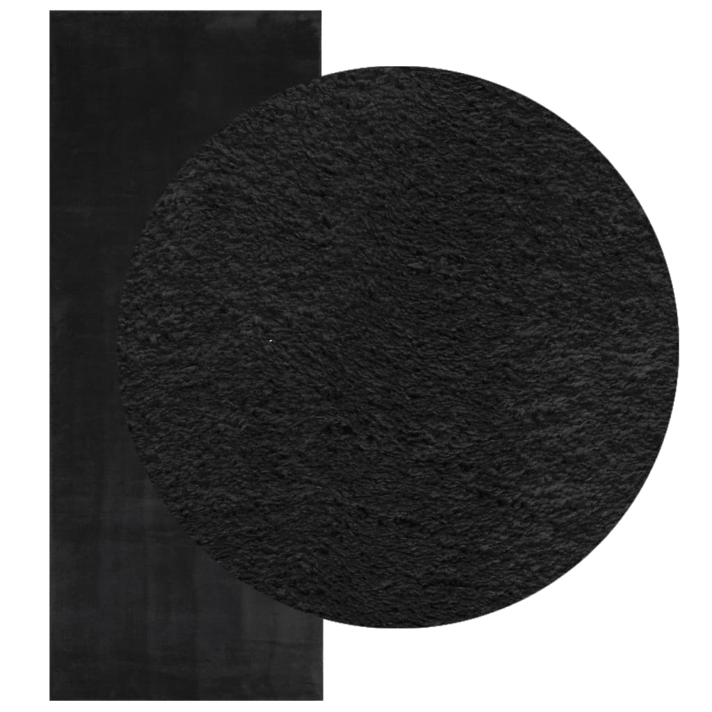 Vidaxx Teppich Huarte Kurzflor weich waschbar 80x200 cm schwarz