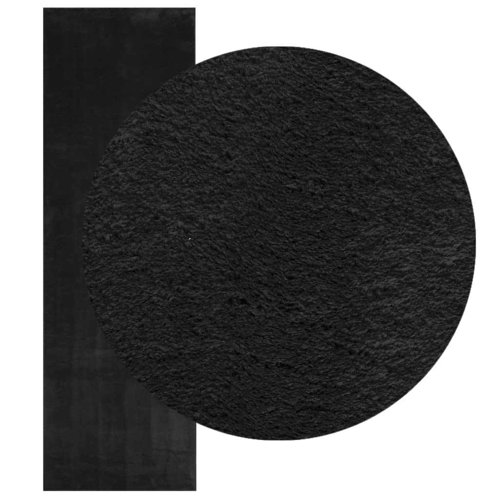 Vidaxx Teppich Huarte Kurzflor weich waschbar 80x250 cm schwarz