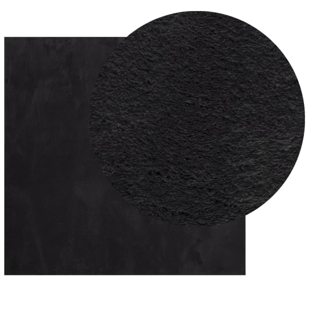 Vidaxx Teppich Huarte Kurzflor weich waschbar 240x240 cm schwarz