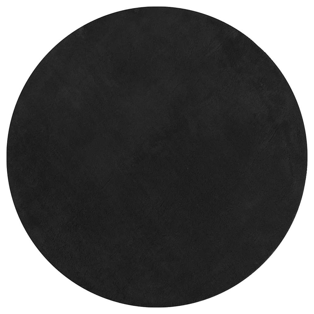 Vidaxl Teppich Huarte Kurzflor weich waschbar ø 200 cm schwarz