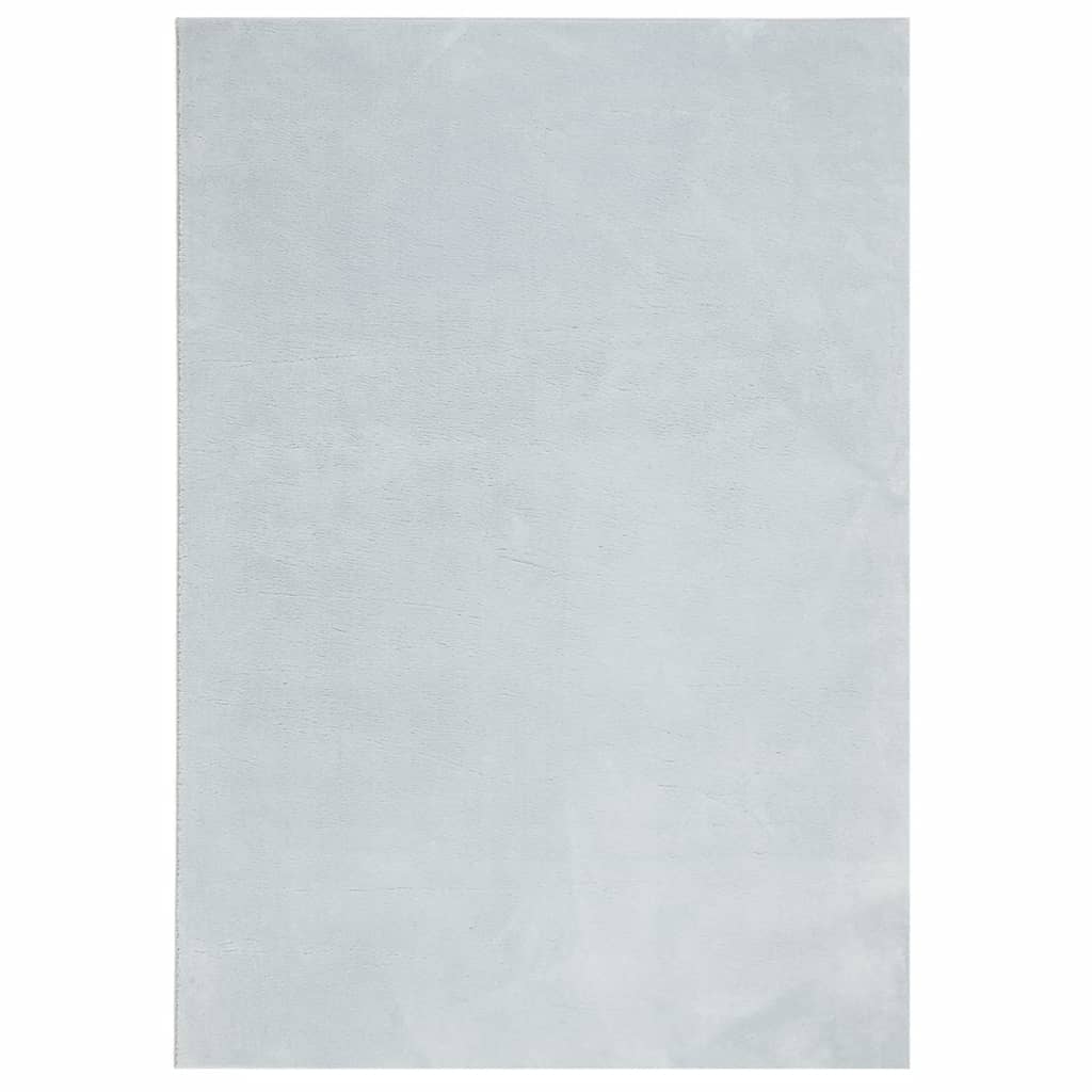 VidaXL Teppich Huarte Kurzflor weich waschbar 140x200 cm blau