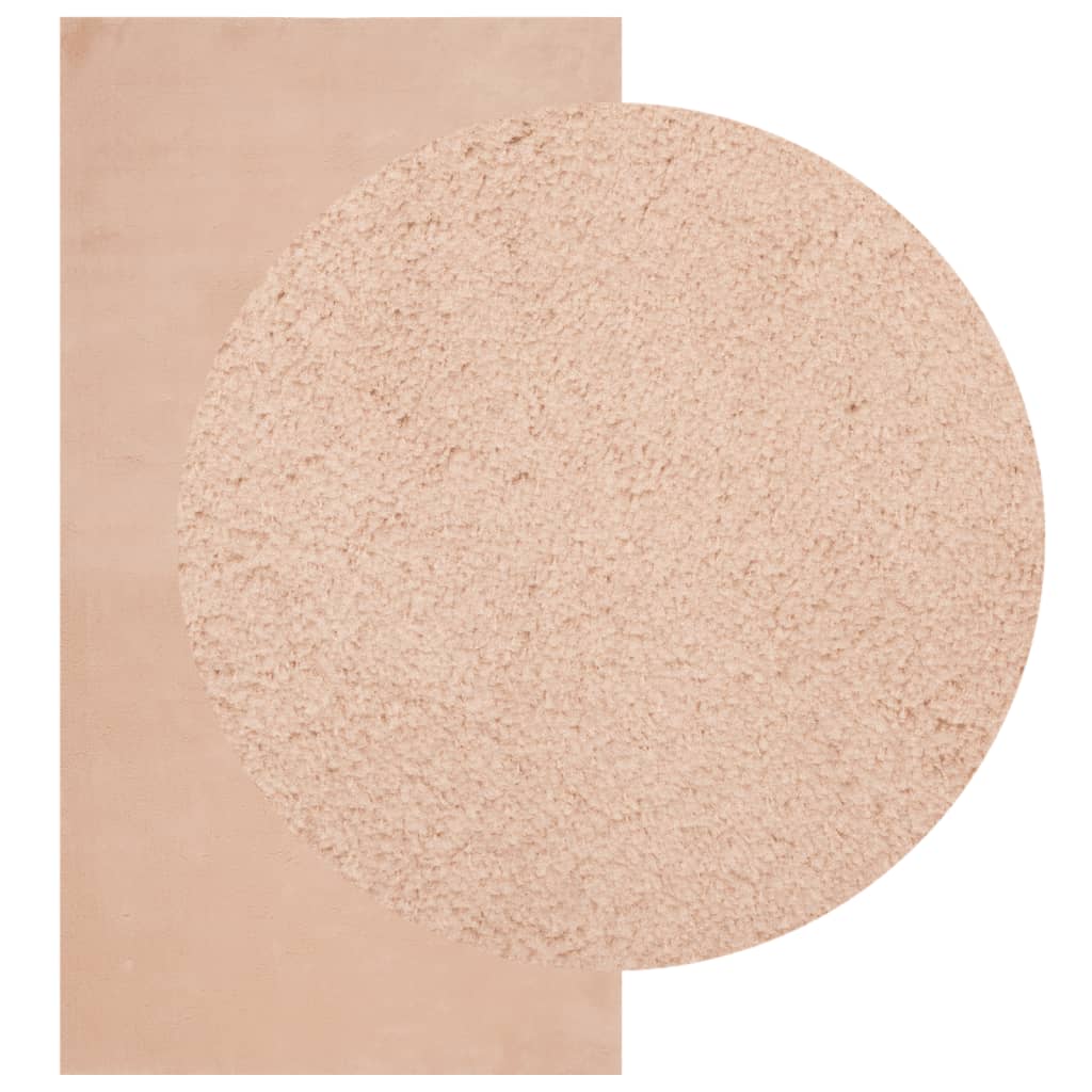 VidaXL Teppich Huarte Kurzflor weich waschbar 80x150 cm rosa
