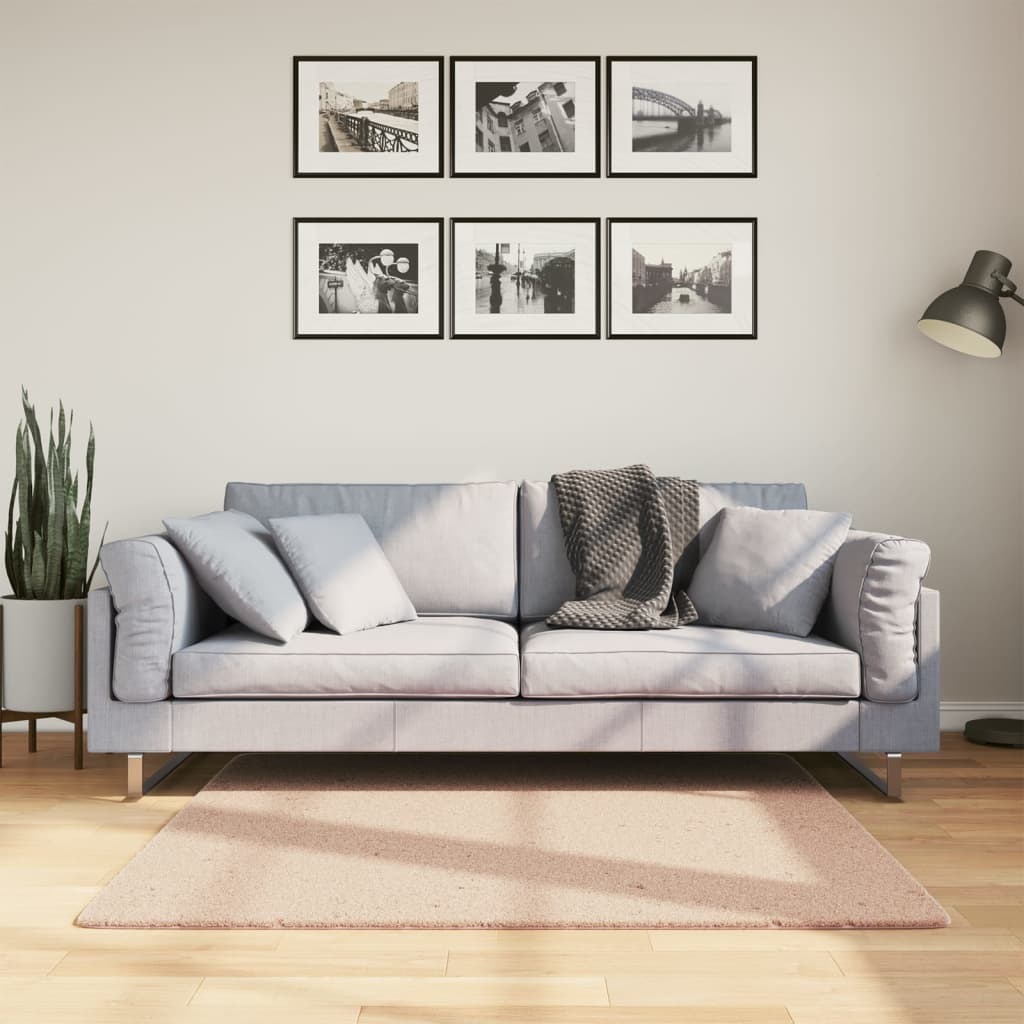 VidaXL Teppich Huarte Kurzflor weich waschbar 120x120 cm rosa