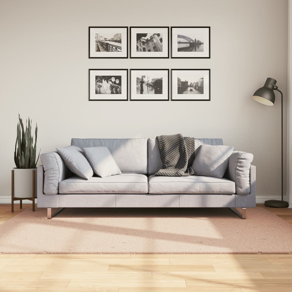 Vidaxx Teppich Huarte Kurzflor weich waschbar 140x200 cm rosa