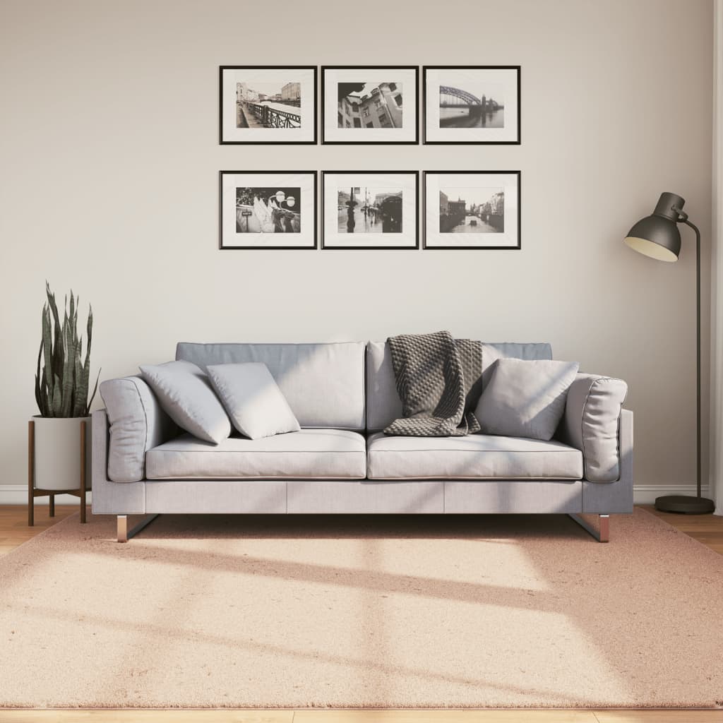 VidaXL Teppich Huarte Kurzflor weich waschbar 200x200 cm rosa