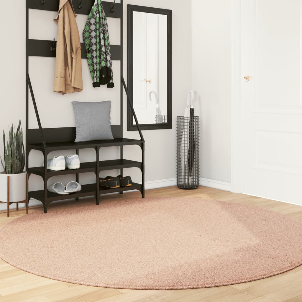 Vidaxl Teppich Huarte Kurzflor weich waschbar ø 200 cm rosa