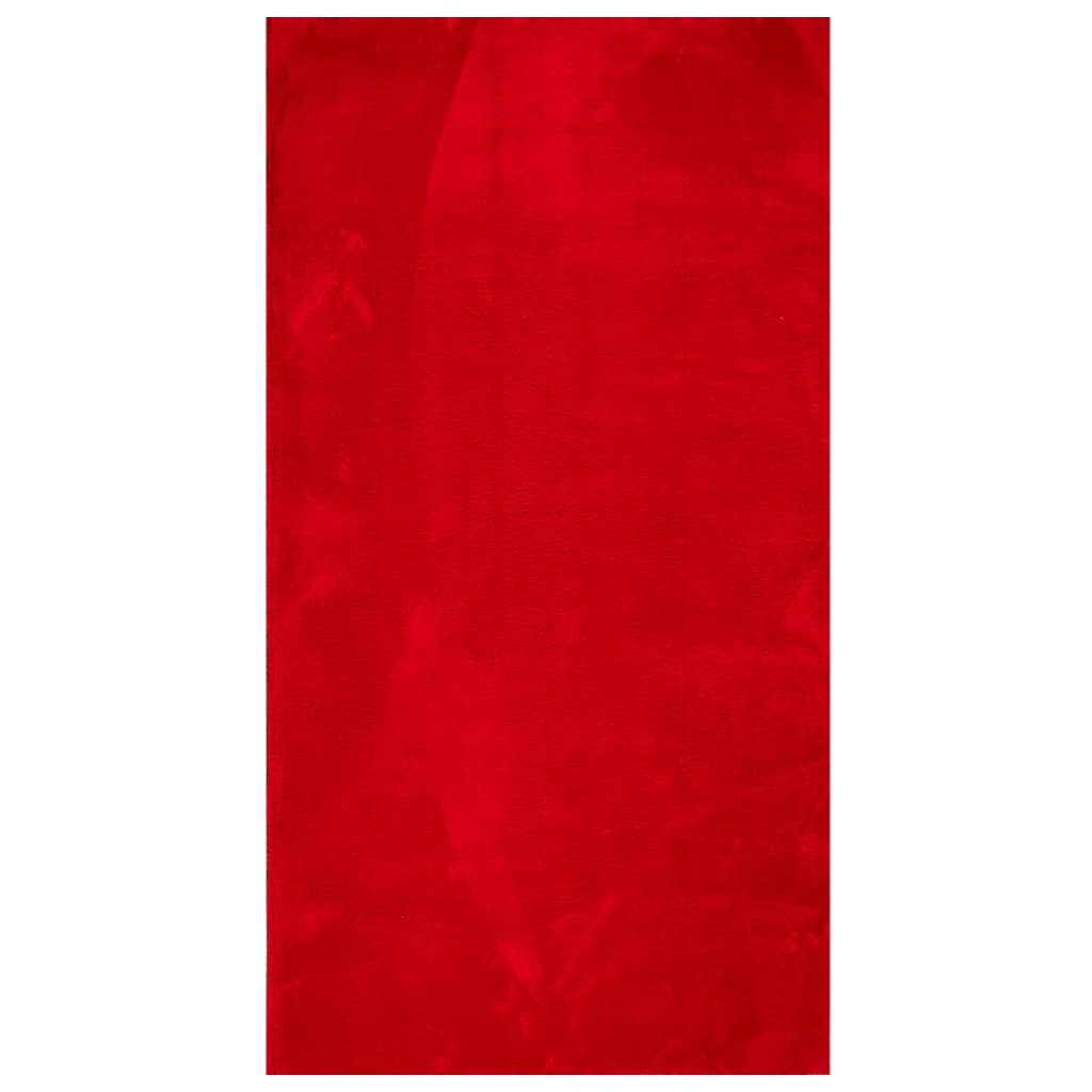 VidaXL Teppich Huarte Kurzflor weich waschbar 80x150 cm rot