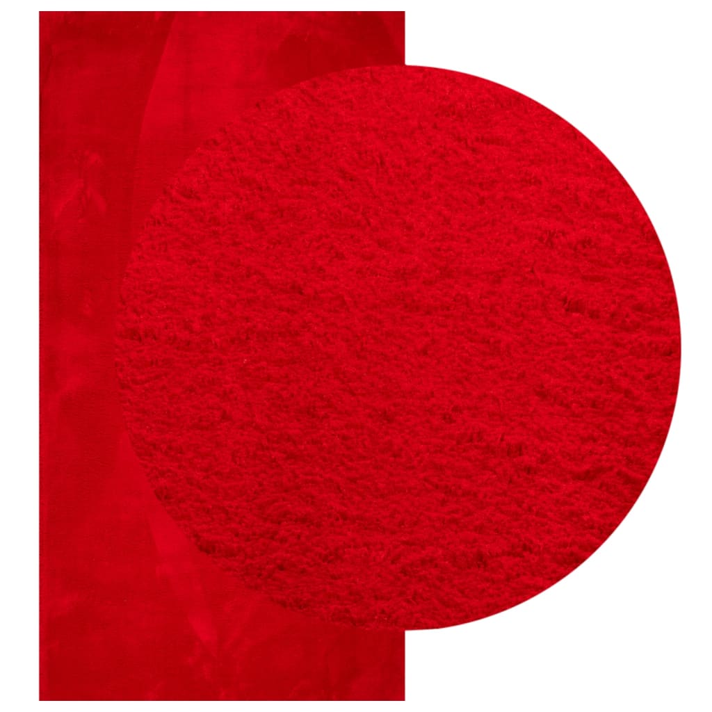 VidaXL Teppich Huarte Kurzflor weich waschbar 80x150 cm rot