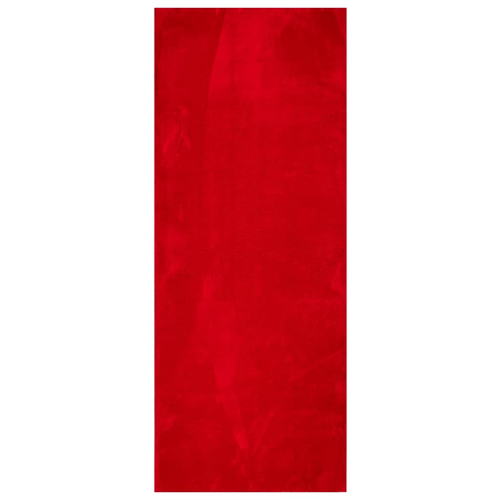 VidaXL Teppich Huarte Kurzflor weich waschbar 80x200 cm rot