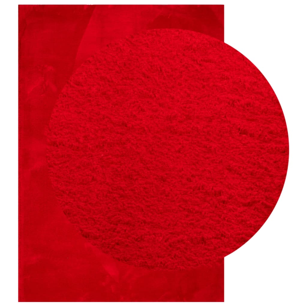 VidaXL Teppich Huarte Kurzflor weich waschbar 140x200 cm rot