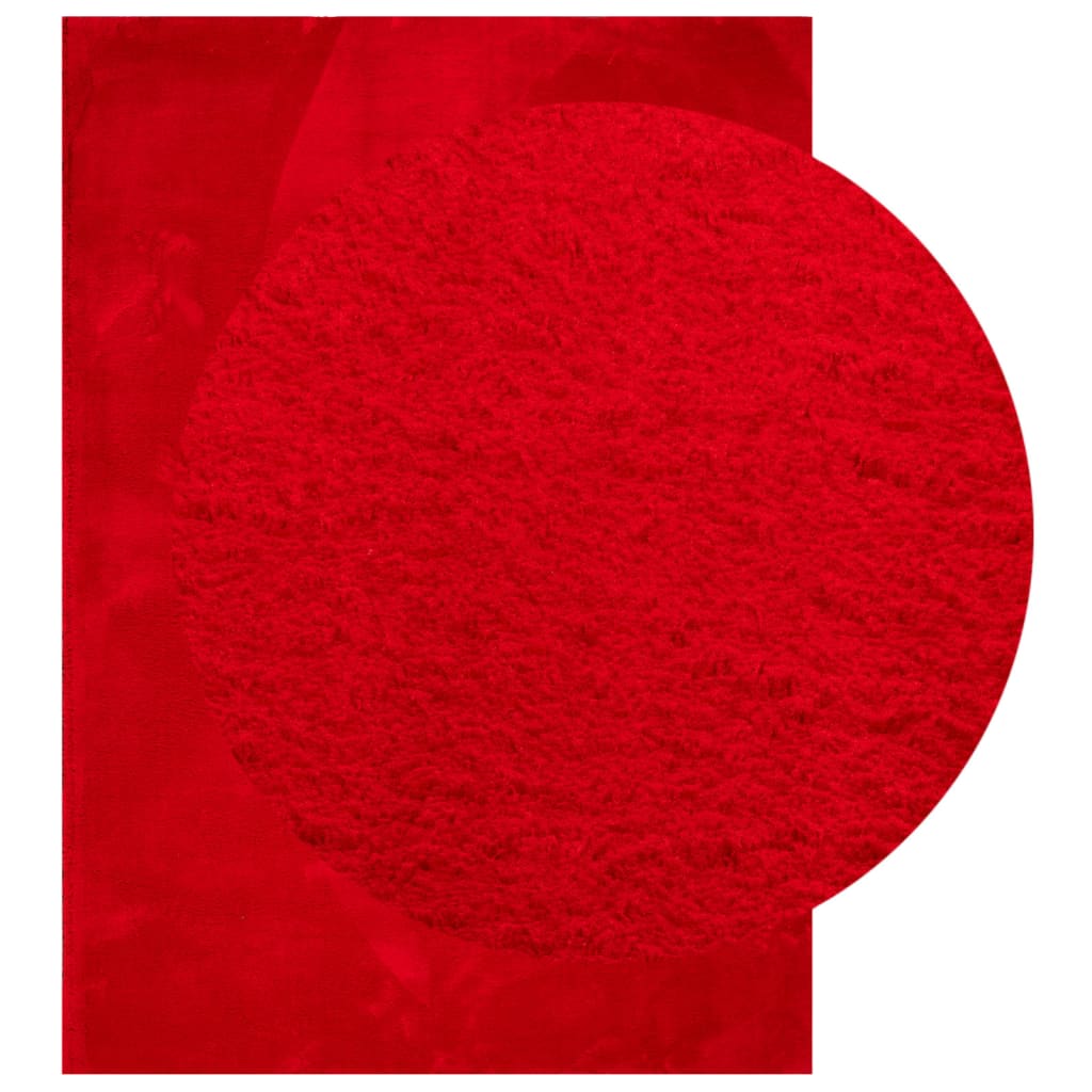 VidaXL Teppich Huarte Kurzflor weich waschbar 240x340 cm rot