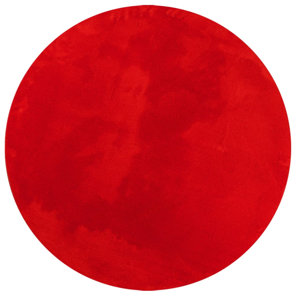 VidaXL Teppich HUARTE Kurzflor weich waschbar Ø 160 cm Rot