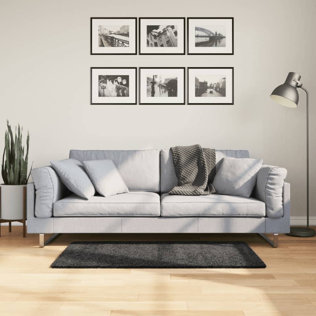 VidaXL Teppich Pamplona Shaggy Hochflor Modern 60x110 cm Anthrazit