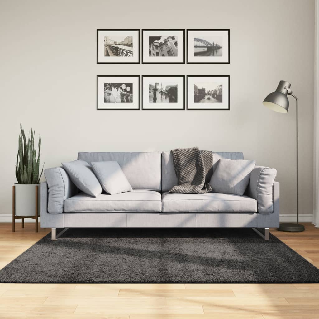 VidaXL Teppich Pamplona Shaggy Hochflor 160x160 cm Anthrazit