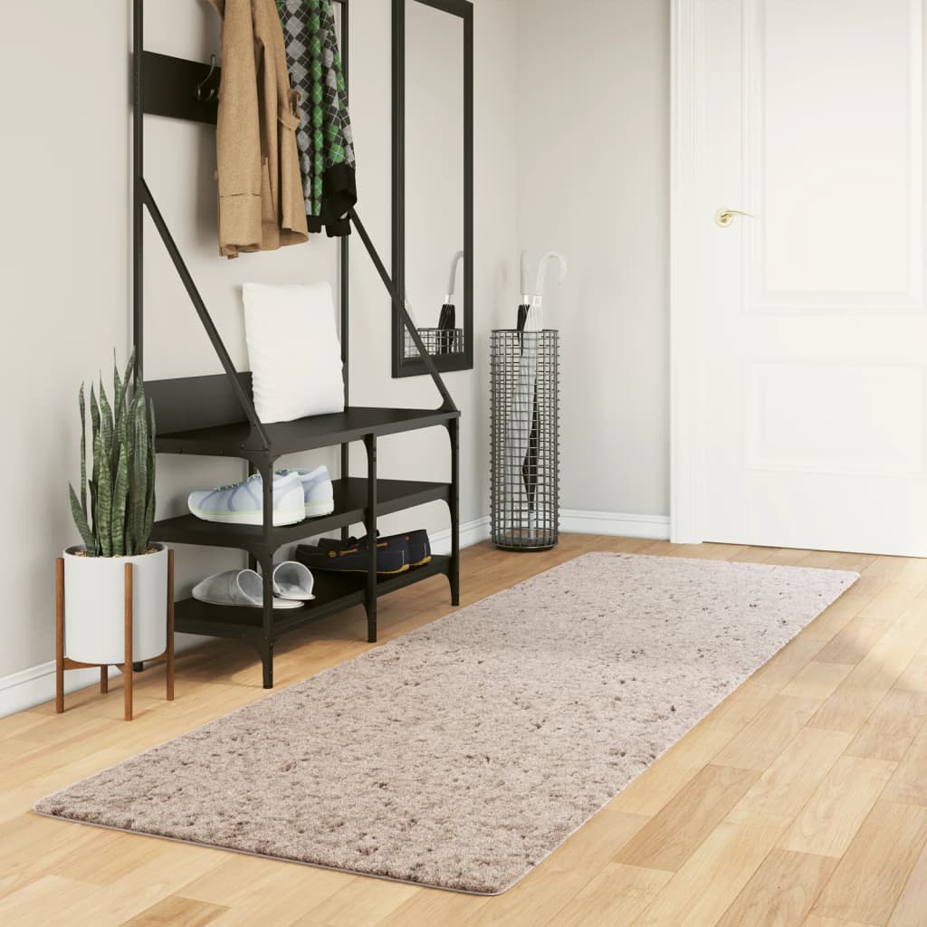 VidaXL Teppich Pamplona Shaggy Hochflor Modern 80x250 cm Beige