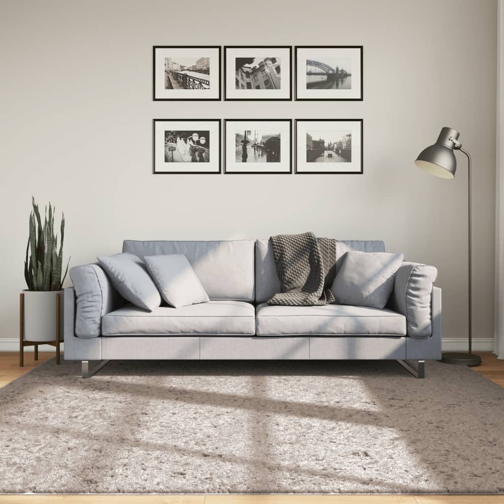 VidaXL Teppich Pamplona Shaggy Hochflor Modern 200x200 cm Beige