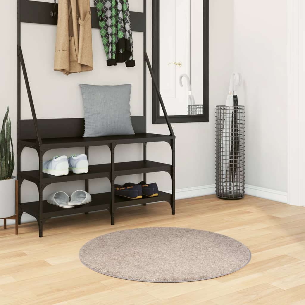 VidaXL Teppich Pamplona Shaggy Hochflor Modern ø 80 cm Beige