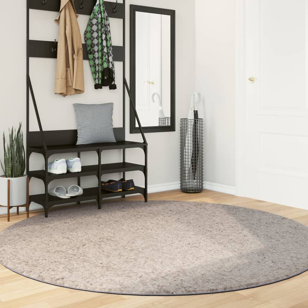 VidaXL Teppich Pamplona Shaggy Hochflor Modern ø 200 cm Beige