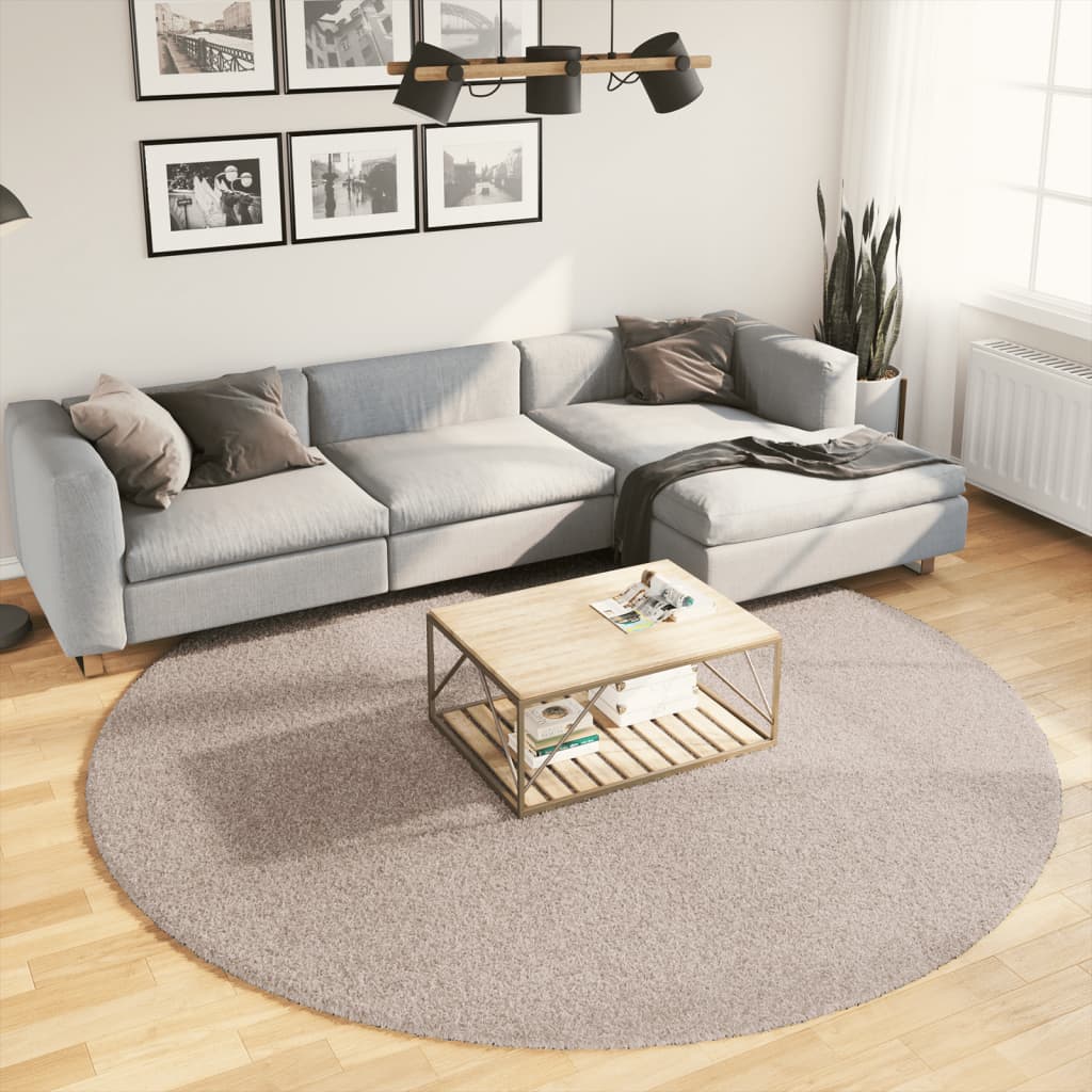 Vidaxx Teppich Pamplona Shaggy Hochflor Modern ø 240 cm Beige