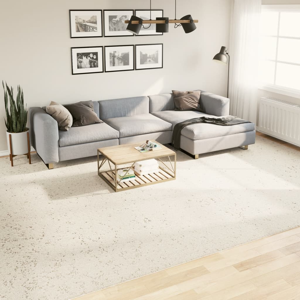 VidaXL Teppich PAMPLONA Shaggy Hochflor modern 300x400 cm Creme