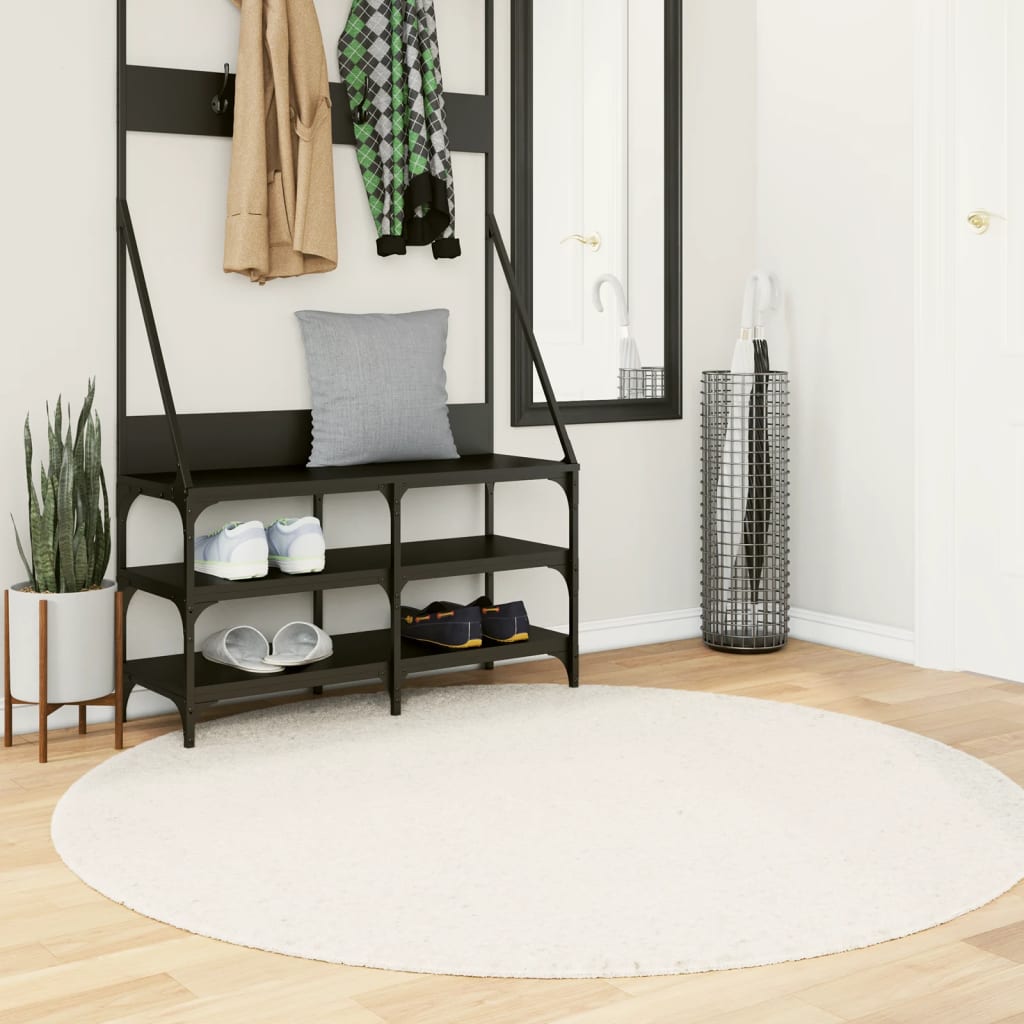 Vidaxx Teppich Pamplona Shaggy Hochflor modern ø 160 cm cremefarben