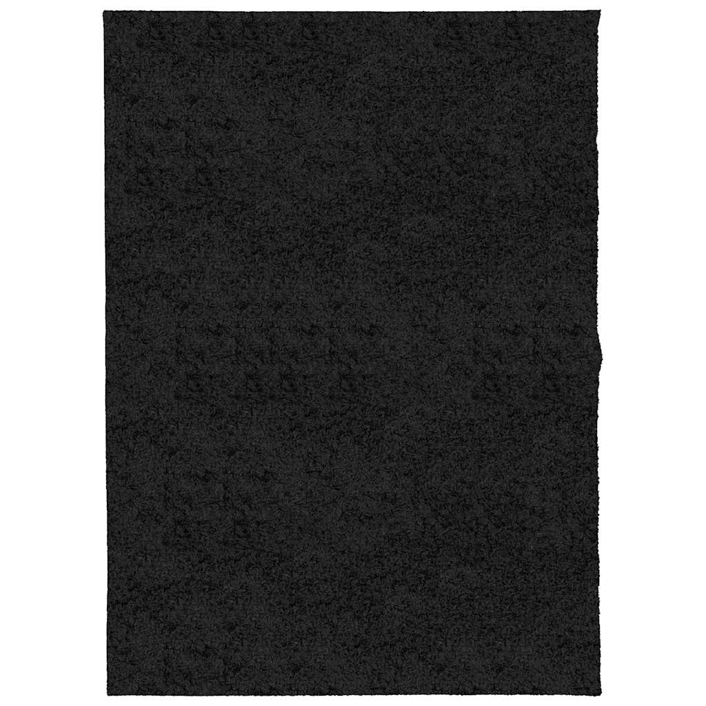 VidaXL Teppich Pamplona Shaggy Hochflor Modern 140x200 cm Schwarz