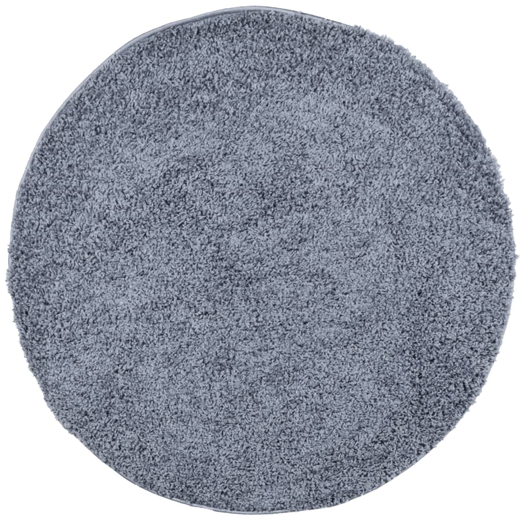 VidaXL Teppich Pamplona Shaggy Hochflor Modern ø 120 cm Blau