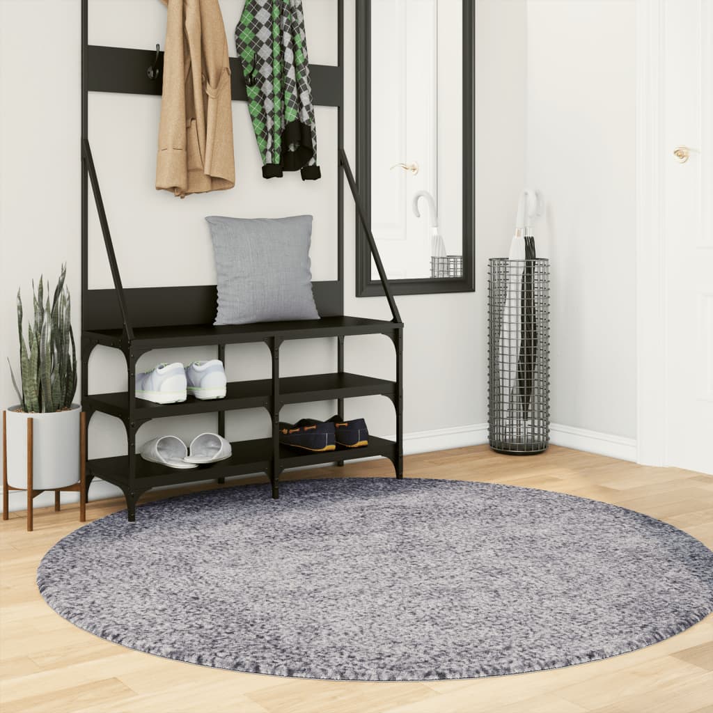 VidaXL Teppich Pamplona Shaggy Hochflor Modern ø 160 cm Blau