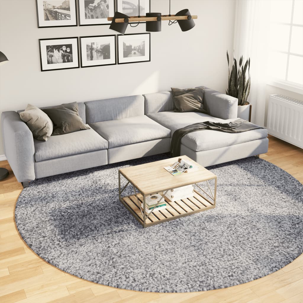 VidaXL Teppich Pamplona Shaggy Hochflor Modern ø 280 cm Blau