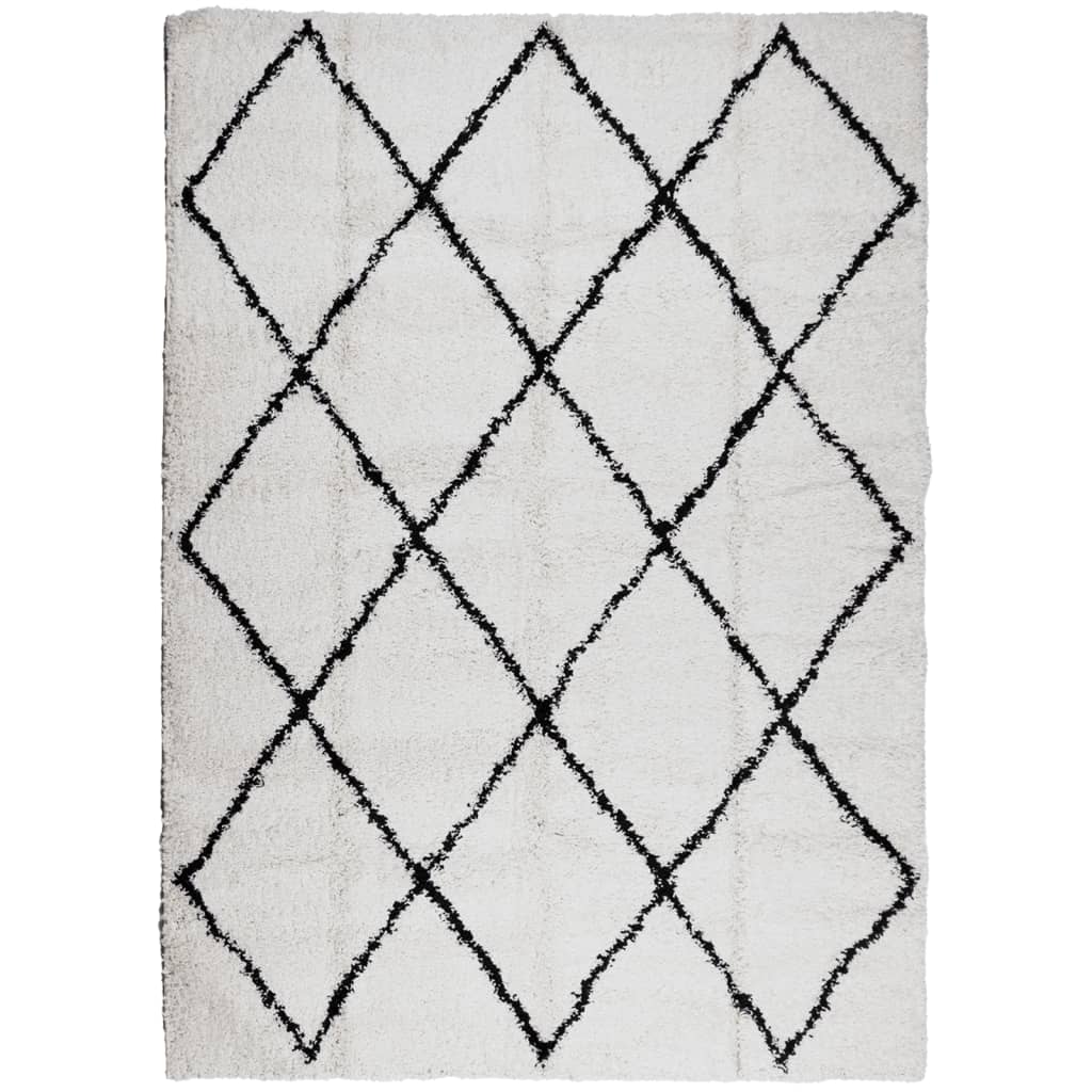 VidaXL Teppich Pamplona Shaggy Hochflor 200x280 cm Creme und Schwarz