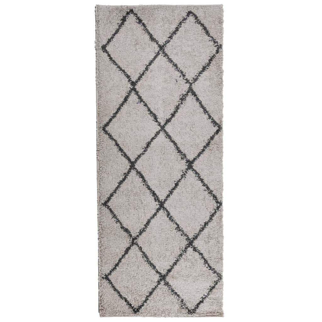 VidaXL Teppich Pamplona Shaggy Hochflor 80x200 cm Beige Anthrazit