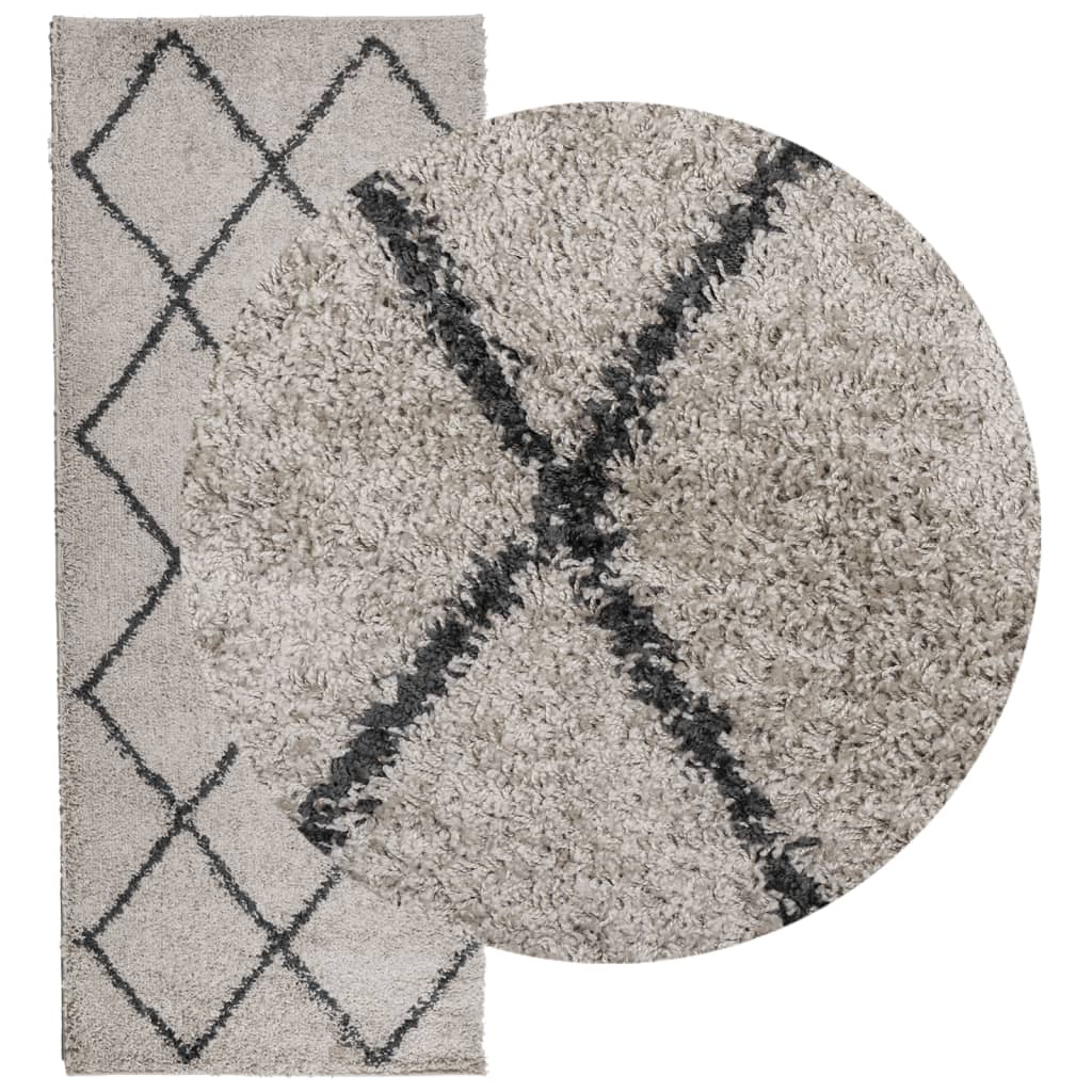 VidaXL Teppich Pamplona Shaggy Hochflor 80x200 cm Beige Anthrazit