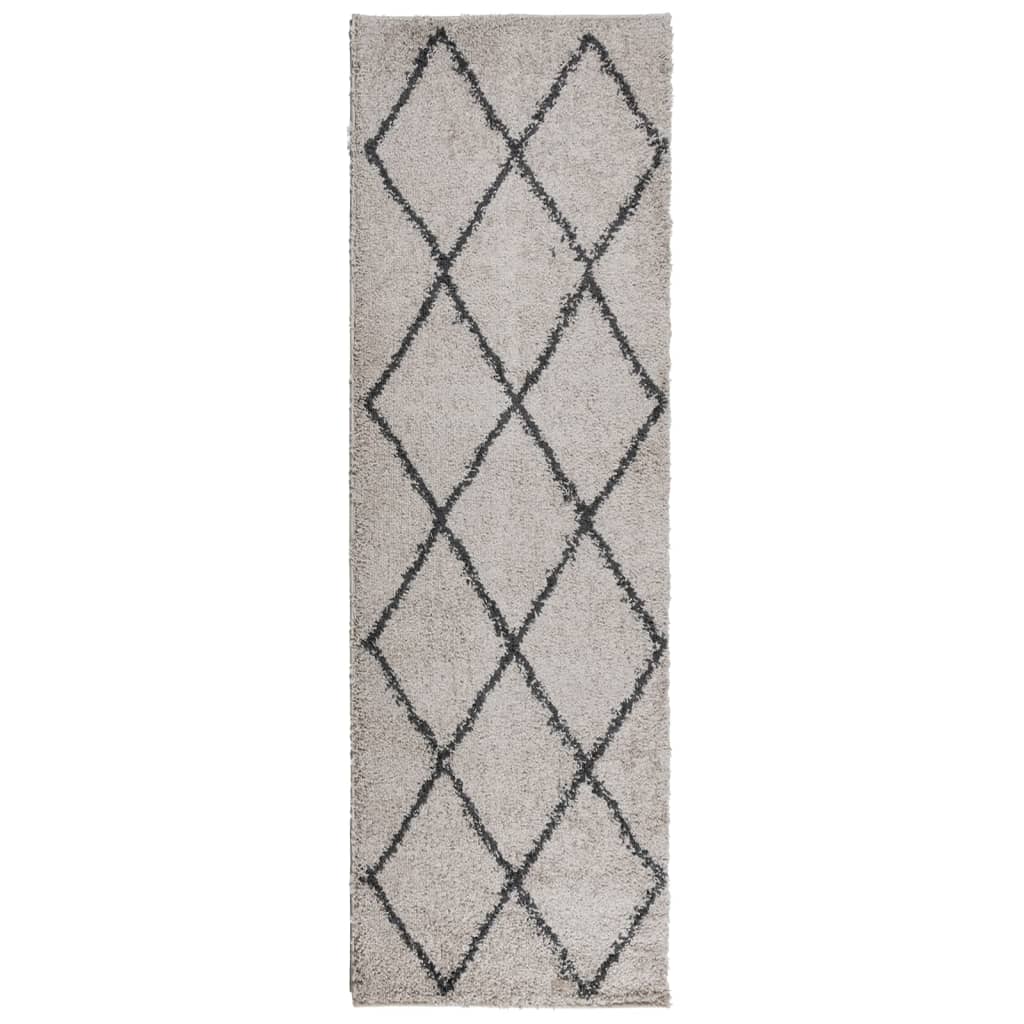VidaXL Teppich Pamplona Shaggy Hochflor 80x250 cm Beige Anthrazit
