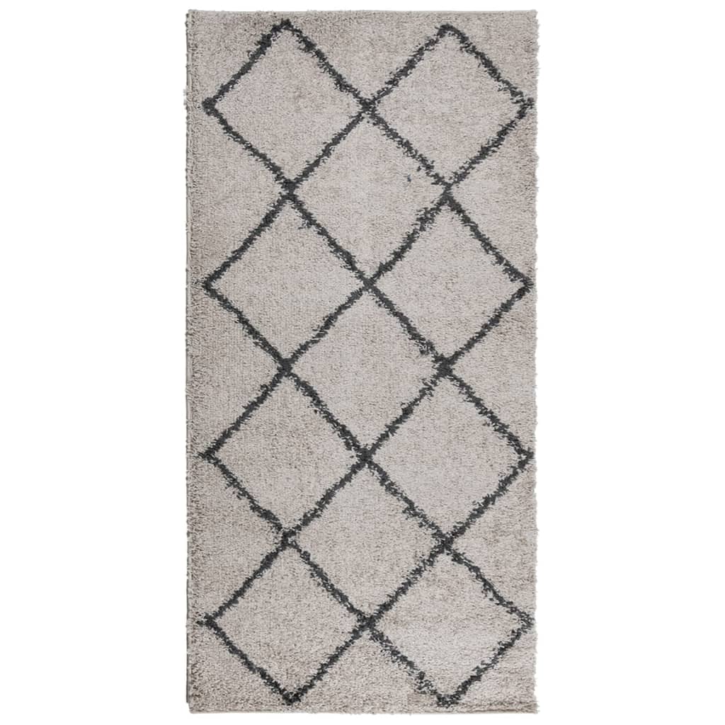 VidaXL Teppich Pamplona Shaggy Hochflor 100x200 cm Beige Anthrazit