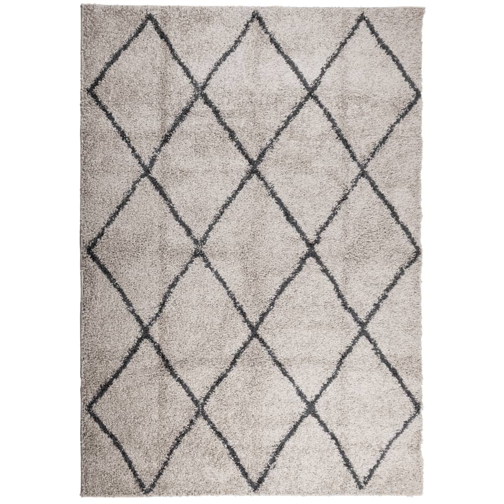 VidaXL Teppich Pamplona Shaggy Hochflor 120x170 cm Beige Anthrazit