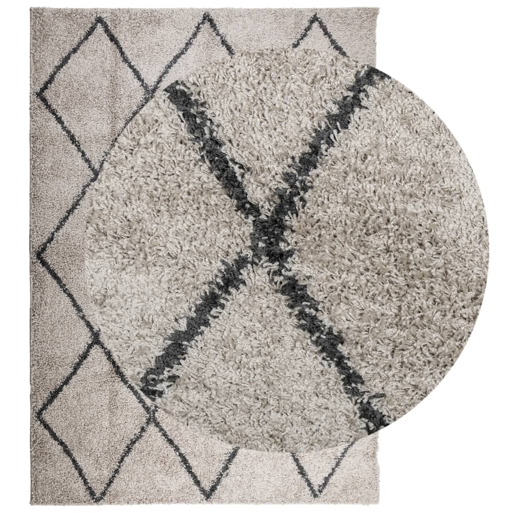 VidaXL Teppich Pamplona Shaggy Hochflor 160x230 cm Beige Anthrazit