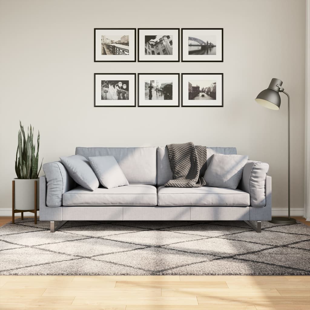 VidaXL Teppich Pamplona Shaggy Hochflor 160x230 cm Beige Anthrazit