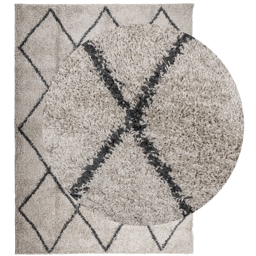 VidaXL Teppich Pamplona Shaggy Hochflor 240x340 cm Beige Anthrazit