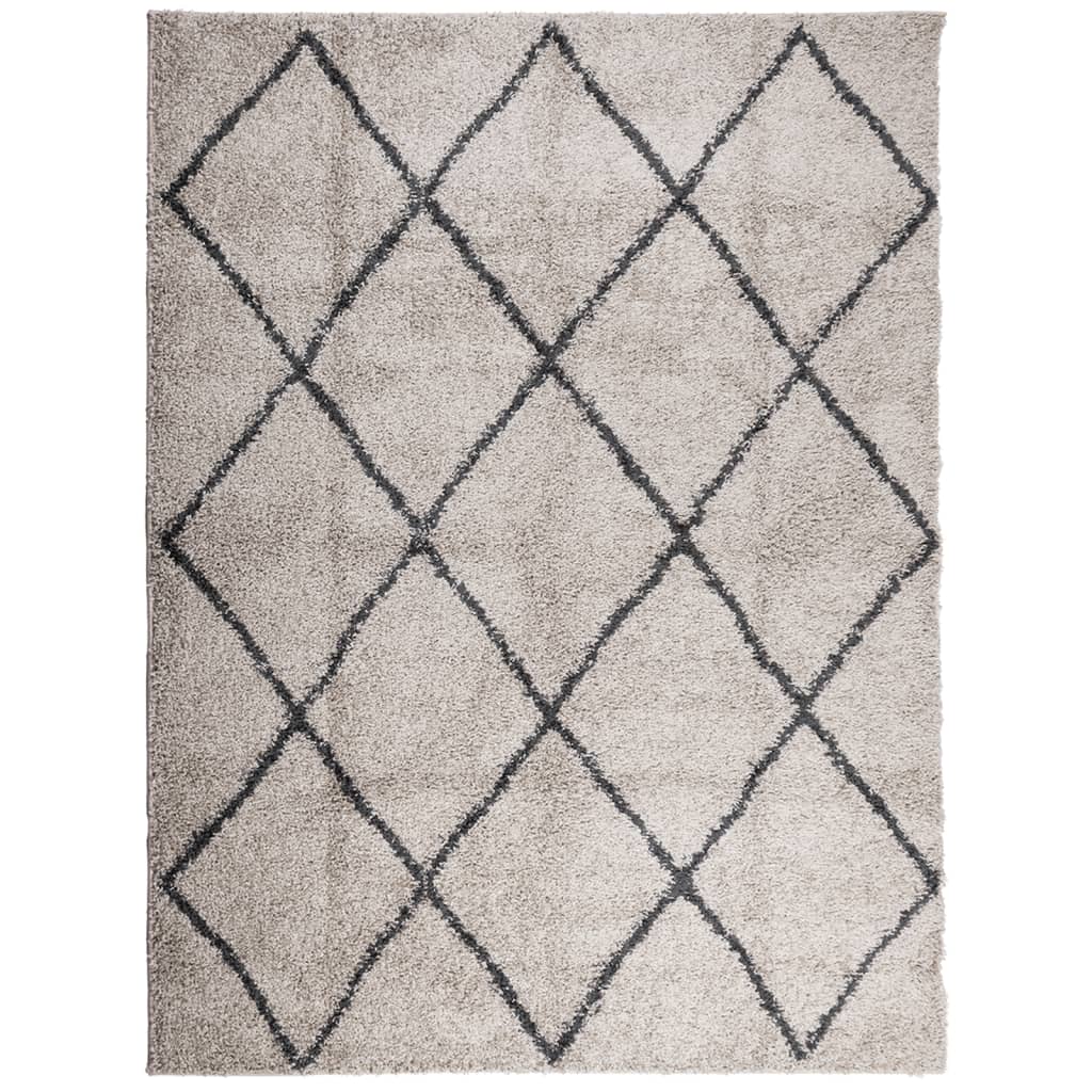 VidaXL Teppich Pamplona Shaggy Hochflor 300x400 cm Beige Anthrazit