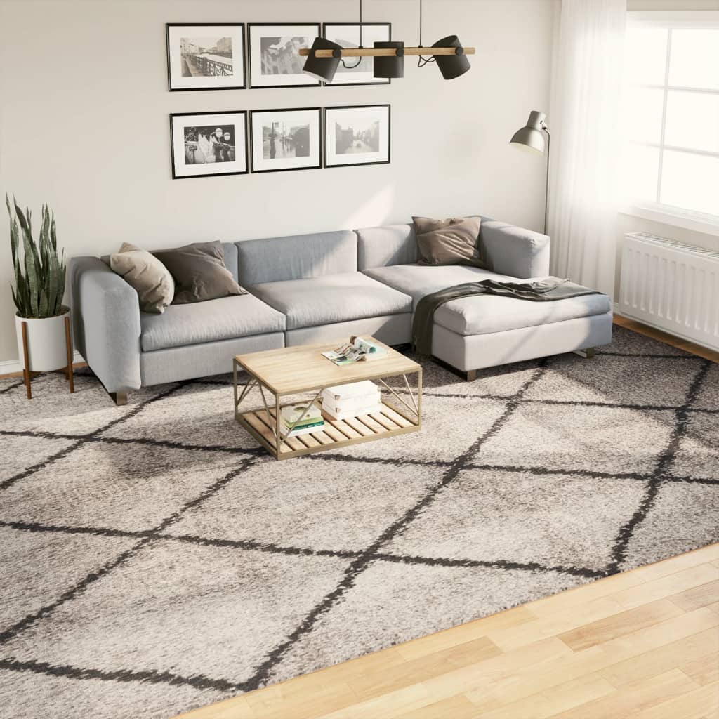 VidaXL Teppich Pamplona Shaggy Hochflor 300x400 cm Beige Anthrazit