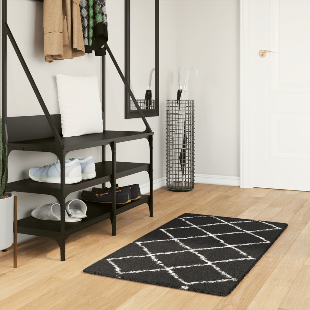 VidaXL Teppich Pamplona Shaggy Hochflor 60x110 cm Creme und Schwarz