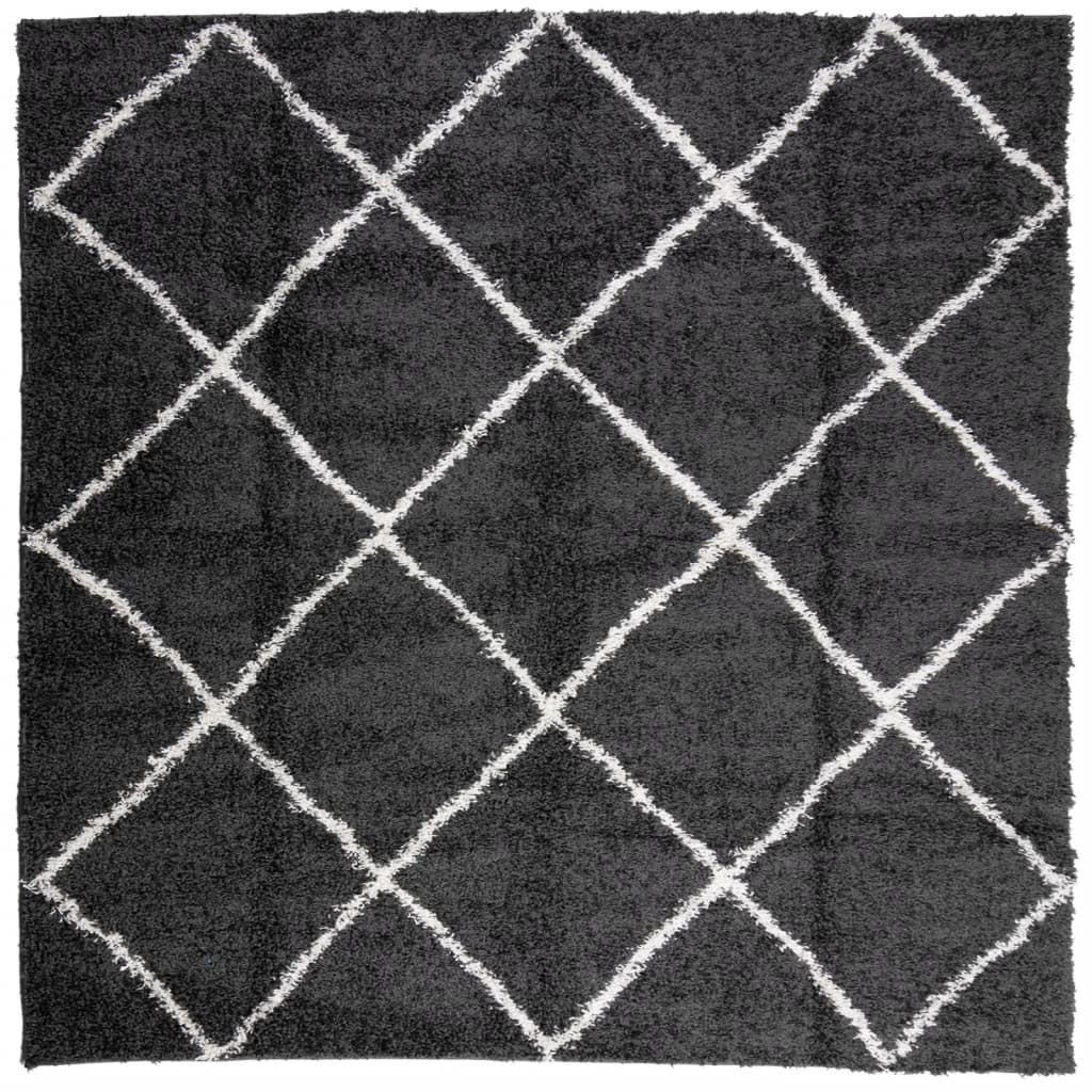 VidaXL Teppich Pamplona Shaggy Hochflor 120x120 cm Schwarz und Creme